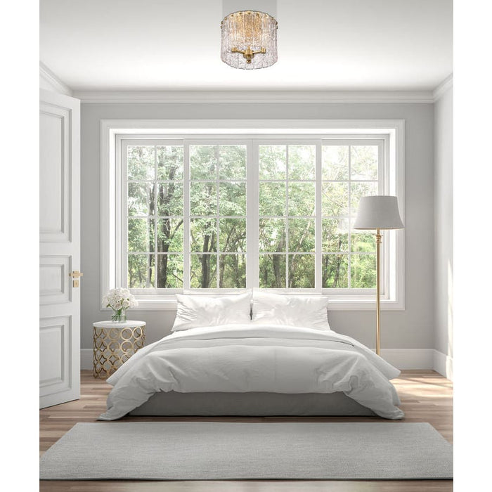 Z-Lite Glacier Modern Gold 3 Light Flushmount 1943F12-MGLD | theLightShop