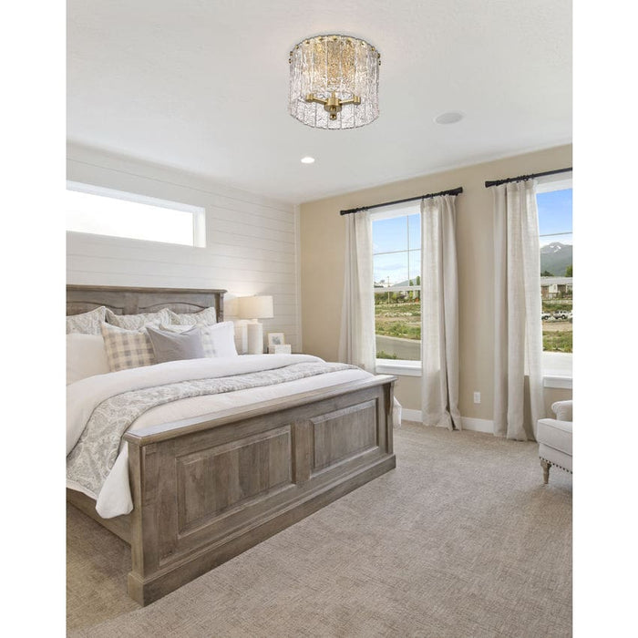 Z-Lite Glacier Modern Gold 3 Light Flushmount 1943F12-MGLD | theLightShop