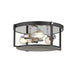 Z-Lite Halcyon 3 Light Flushmount - Matte Black + Chrome