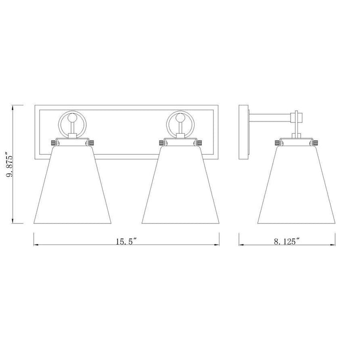 Z-Lite Harper Brushed Nickel Vanity 483-2V-BN | theLightShop