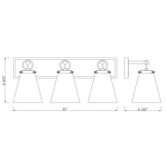 Z-Lite Harper Brushed Nickel Vanity 483-3V-BN | theLightShop