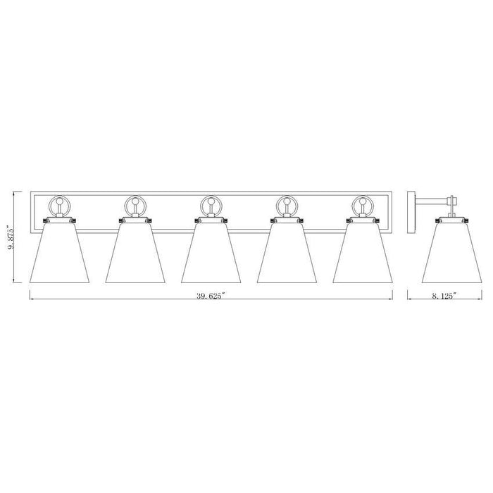 Z-Lite Harper Brushed Nickel Vanity 483-5V-BN | theLightShop