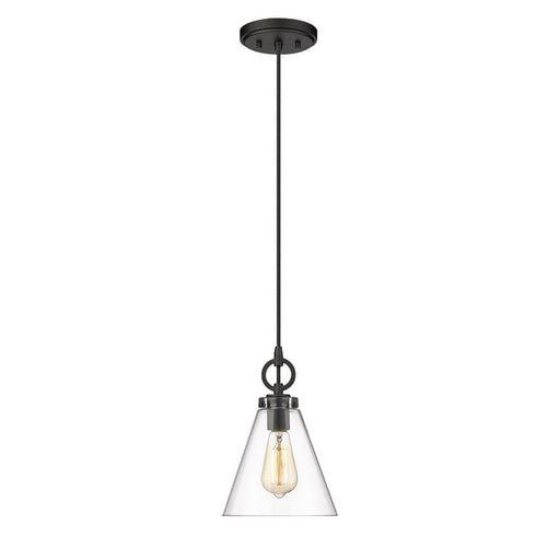 Z-Lite Harper Matte Black 1 Light Pendant 3034P8-MB | theLightShop
