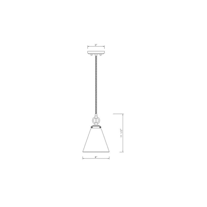 Z-Lite Harper Matte Black 1 Light Pendant 3034P8-MB | theLightShop