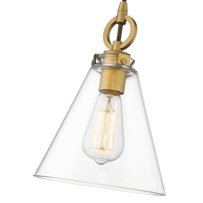 Z-Lite Harper Rubbed Brass 1 Light Pendant 3034P8-RB | theLightShop