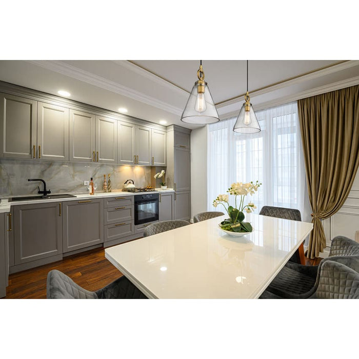 Z-Lite Harper Rubbed Brass 1 Light Pendant 3034P8-RB | theLightShop