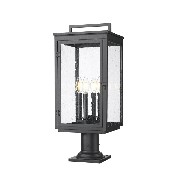 Z-Lite Hartwell 4 Light Outdoor Pier Mounted Fixture - Sand Black