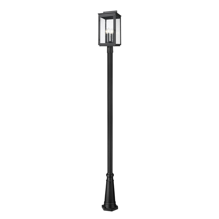 Z-Lite Hartwell 4 Light Outdoor Post Mounted Fixture - Sand Black