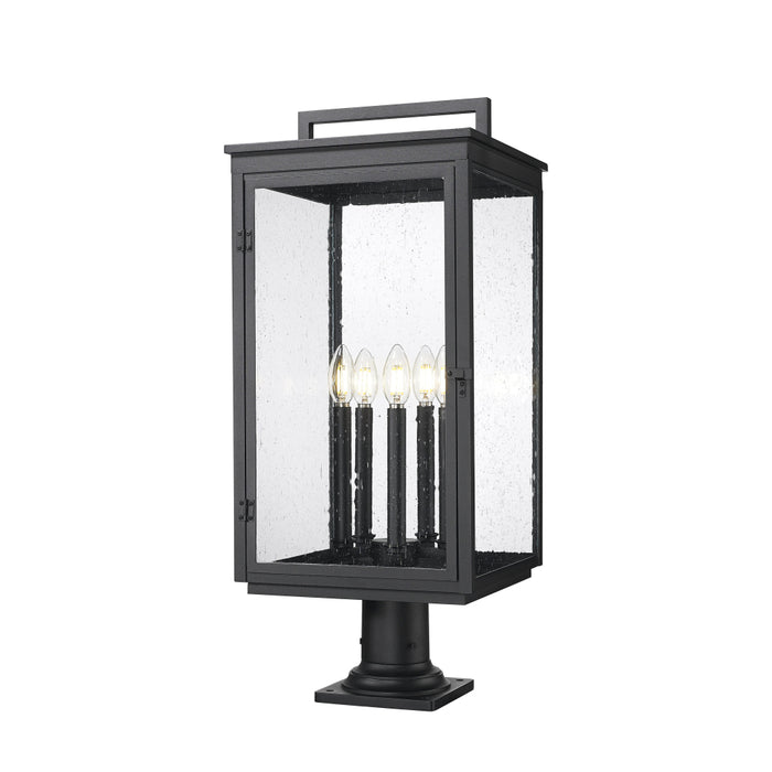 Z-Lite Hartwell 5 Light Outdoor Pier Mounted Fixture - Sand Black