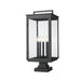 Z-Lite Hartwell 5 Light Outdoor Pier Mounted Fixture (Square Base) - Sand Black