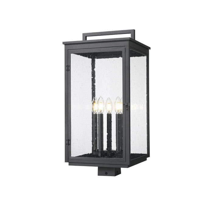 Z-Lite Hartwell 5 Light Outdoor Post Mount Fixture (Square Base) - Sand Black