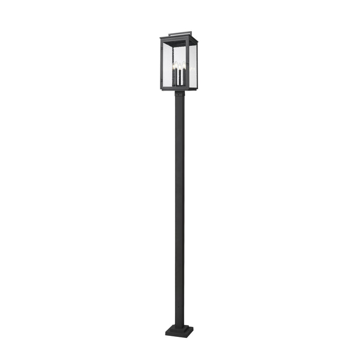 Z-Lite Hartwell 5 Light Outdoor Post Mounted Fixture (Square Post) - Sand Black