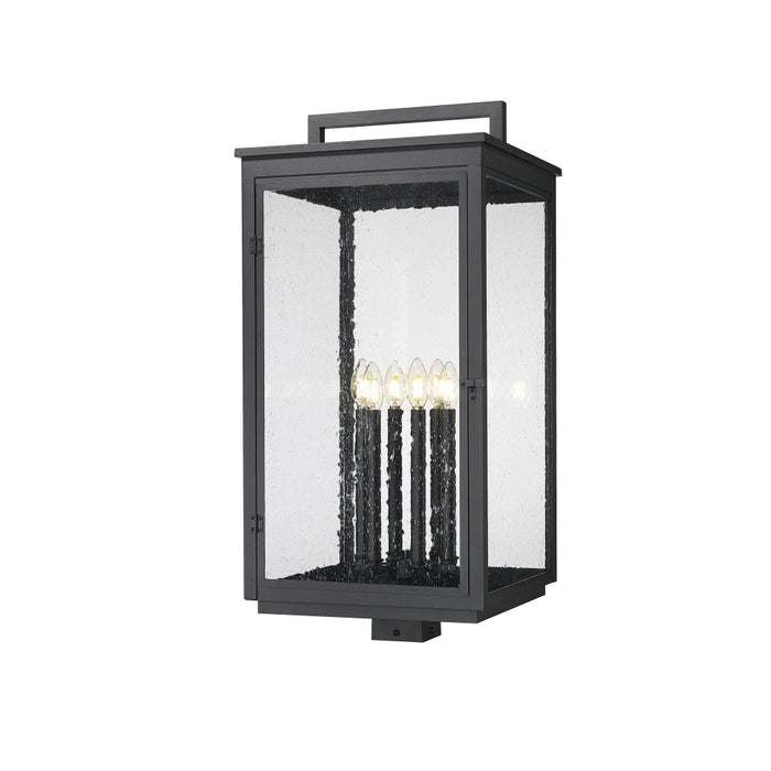 Z-Lite Hartwell 6 Light Outdoor Post Mount Fixture (Square Base) - Sand Black