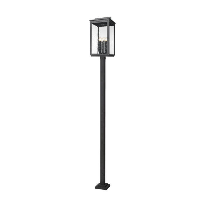 Z-Lite Hartwell 6 Light Outdoor Post Mounted Fixture (Square Post) - Sand Black