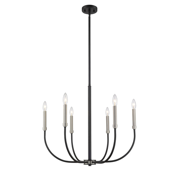 Z-Lite Haylie Matte Black Brushed Nickel Chandelier 479-6MB-BN | theLightShop