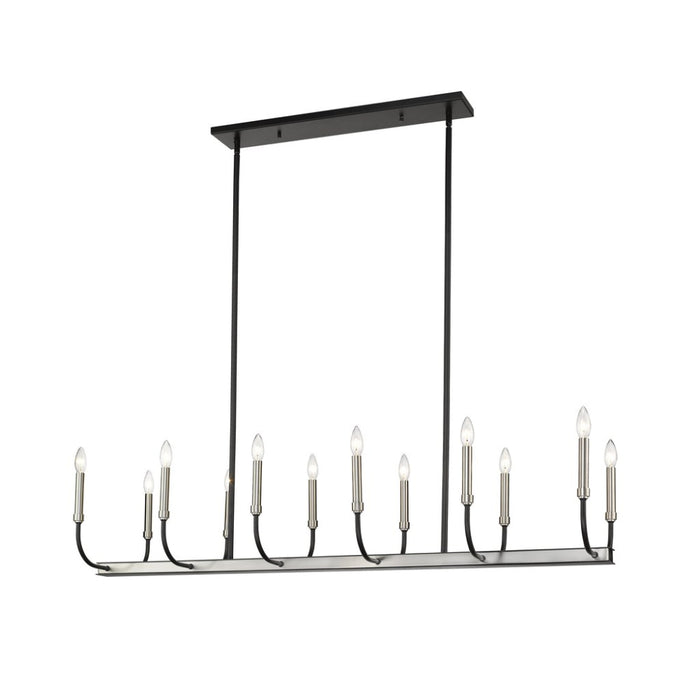 Z-Lite Haylie Matte Black Brushed Nickel Island-Billiard 479-12L-MB-BN | theLightShop