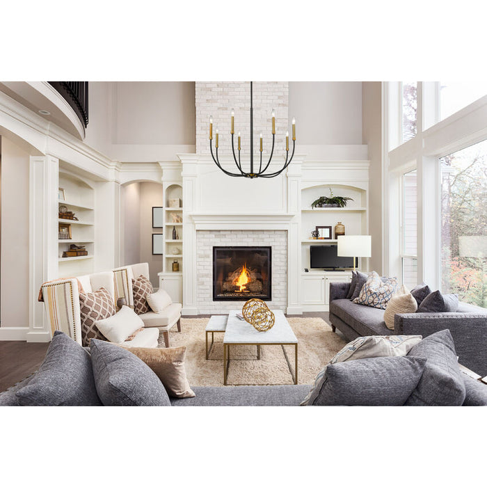 Z-Lite Haylie Matte Black Olde Brass Chandelier 479-8MB-OBR | theLightShop