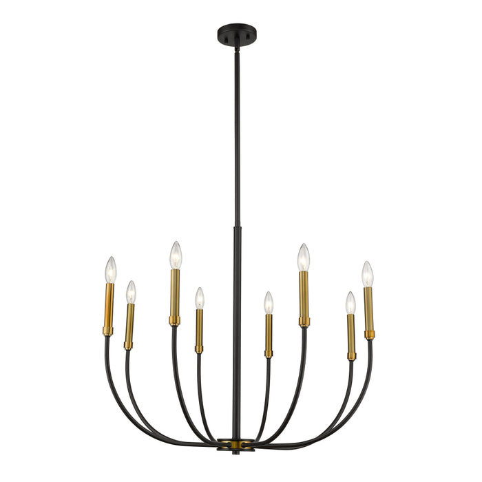 Z-Lite Haylie Matte Black Olde Brass Chandelier 479-8MB-OBR | theLightShop