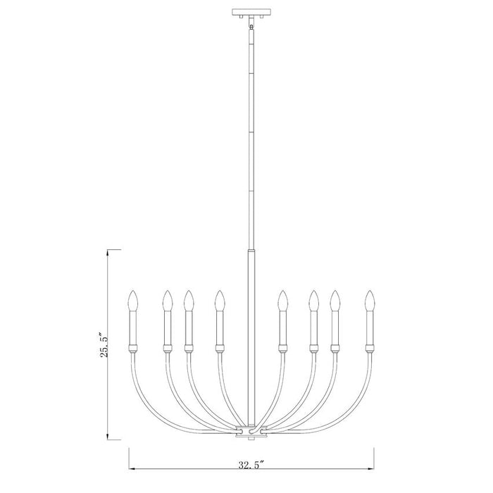 Z-Lite Haylie Matte Black Olde Brass Chandelier 479-8MB-OBR | theLightShop