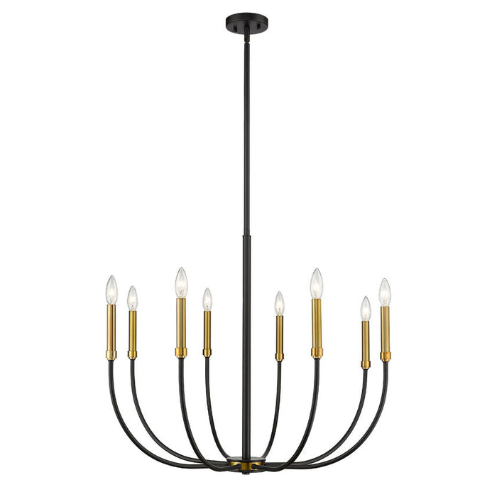 Z-Lite Haylie Matte Black Olde Brass Chandelier 479-8MB-OBR | theLightShop