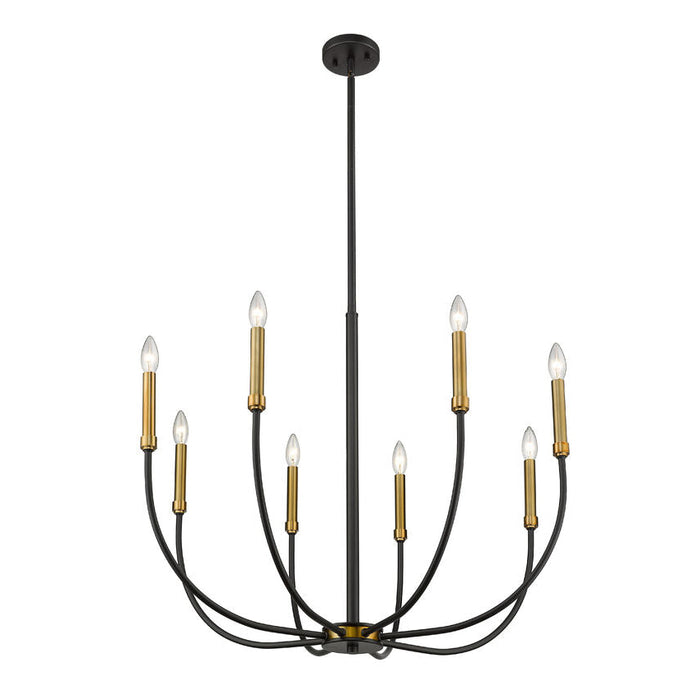 Z-Lite Haylie Matte Black Olde Brass Chandelier 479-8MB-OBR | theLightShop