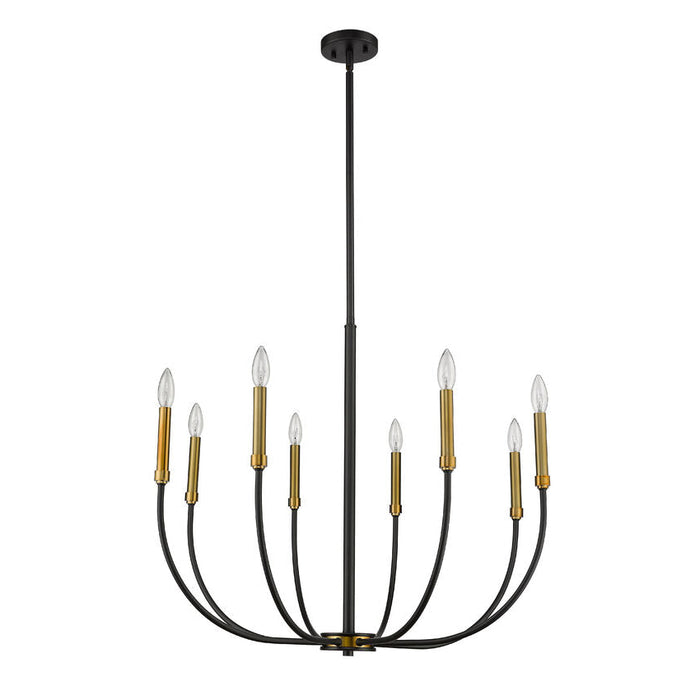 Z-Lite Haylie Matte Black Olde Brass Chandelier 479-8MB-OBR | theLightShop