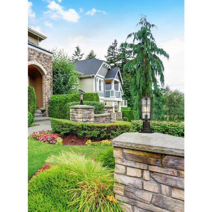 Z-Lite Helix Black Outdoor Pier Mounted Fixture 591PHM-533PM-BK | theLightShop