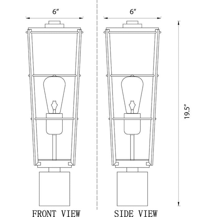 Z-Lite Helix Black Outdoor Post Mount Fixture 591PHB-BK | theLightShop