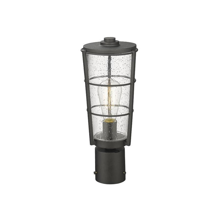 Z-Lite Helix Black Outdoor Post Mount Fixture 591PHM-BK | theLightShop