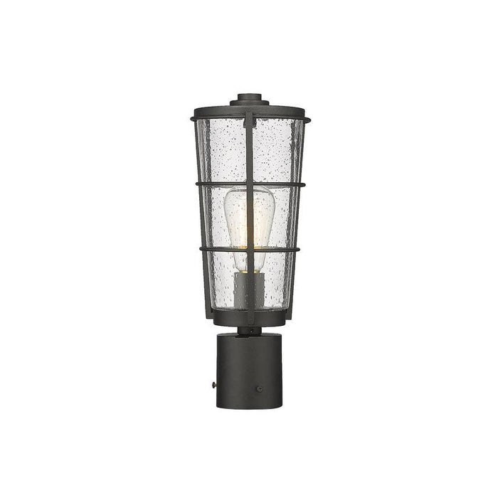 Z-Lite Helix Black Outdoor Post Mount Fixture 591PHM-BK | theLightShop