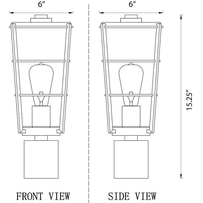 Z-Lite Helix Black Outdoor Post Mount Fixture 591PHM-BK | theLightShop