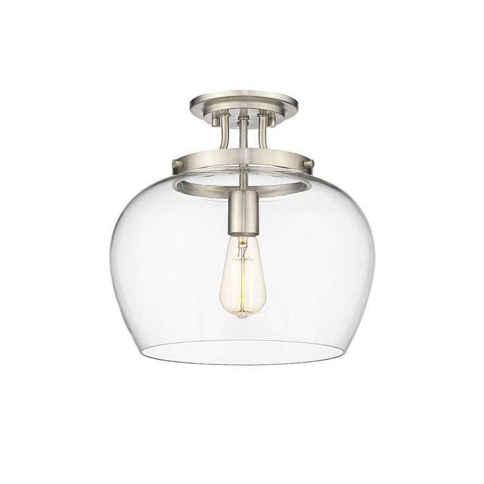 Z-Lite Joliet Brushed Nickel 1 Light Semi-Flushmount 473SF13-BN | theLightShop