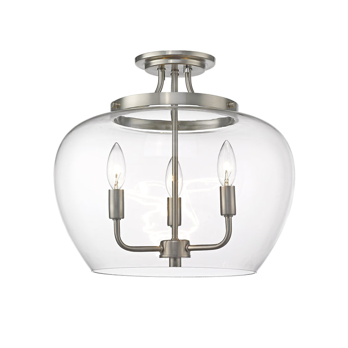 Z-Lite Joliet Brushed Nickel Semi-Flushmount 473SF-BN | theLightShop