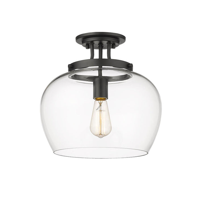 Z-Lite Joliet Matte Black 1 Light Semi-Flushmount 473SF13-MB | theLightShop