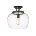 Z-Lite Joliet Matte Black 1 Light Semi-Flushmount 473SF13-MB | theLightShop