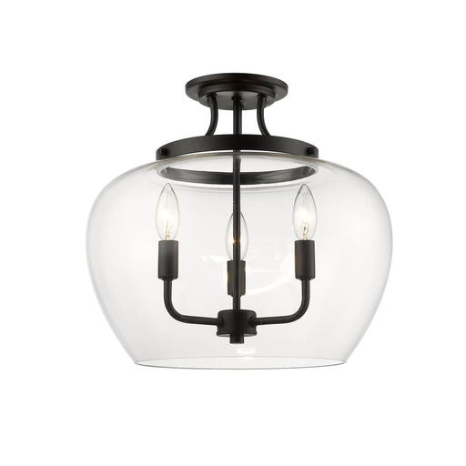 Z-Lite Joliet Matte Black Semi-Flushmount 473SF-MB | theLightShop