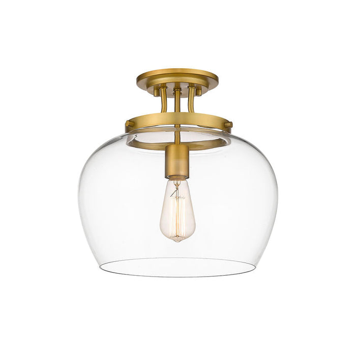 Z-Lite Joliet Olde Brass 1 Light Semi-Flushmount 473SF13-OBR | theLightShop