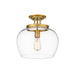 Z-Lite Joliet Olde Brass 1 Light Semi-Flushmount 473SF13-OBR | theLightShop
