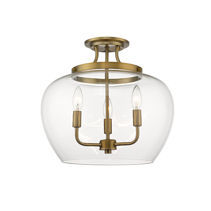 Z-Lite Joliet Olde Brass Semi-Flushmount 473SF-OBR | theLightShop