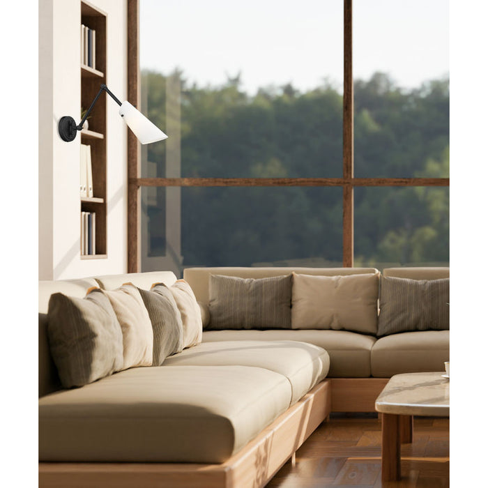 Z-Lite Julia Swing-Arm Wall Lamp Matte Black 1 Light 350S-MB | theLightShop