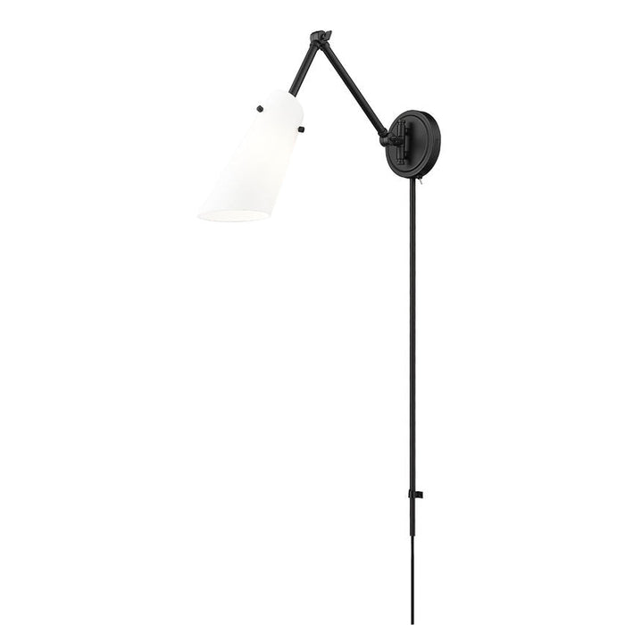 Z-Lite Julia Swing-Arm Wall Lamp Matte Black 1 Light 350S-MB | theLightShop