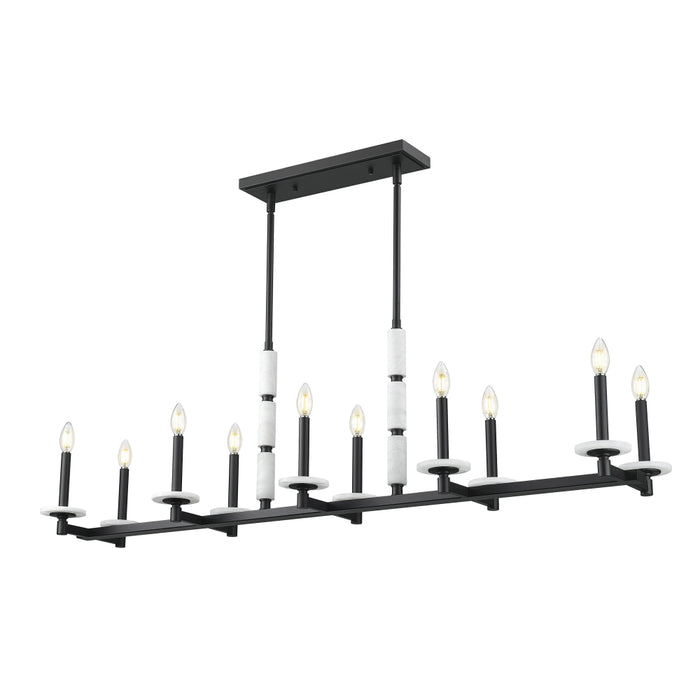 Z-Lite Kaden 10 Light Linear Chandelier - Matte Black