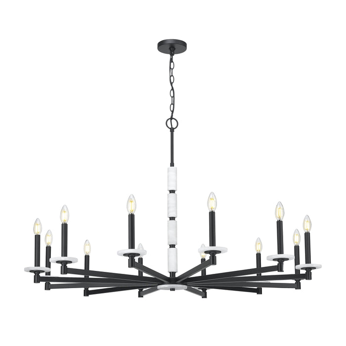 Z-Lite Kaden 12 Light Chandelier - Matte Black