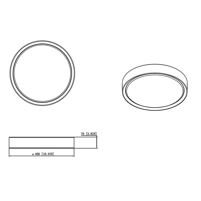 Z-Lite Kawan Flushmount Brushed Nickel LED 1 Light 16 Inch 1014F16-BN-LED | theLightShop