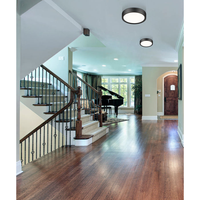 Z-Lite Kawan Flushmount Matte Black LED 1 Light 12 Inch 1014F12-MB-LED | theLightShop