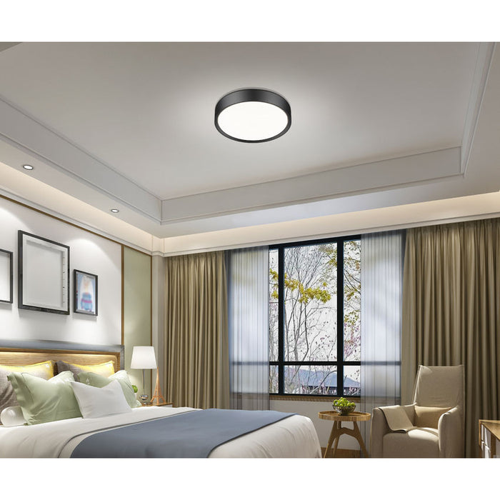 Z-Lite Kawan Flushmount Matte Black LED 1 Light 16 Inch 1014F16-MB-LED | theLightShop
