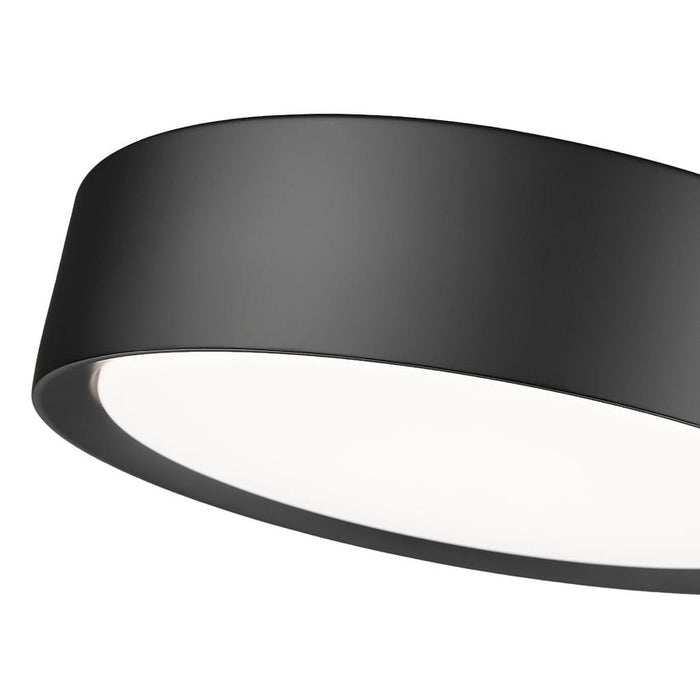Z-Lite Kawan Flushmount Matte Black Modern Gold LED 1 Light 12 Inch 1014F12-MB-MGLD-LED | theLightShop