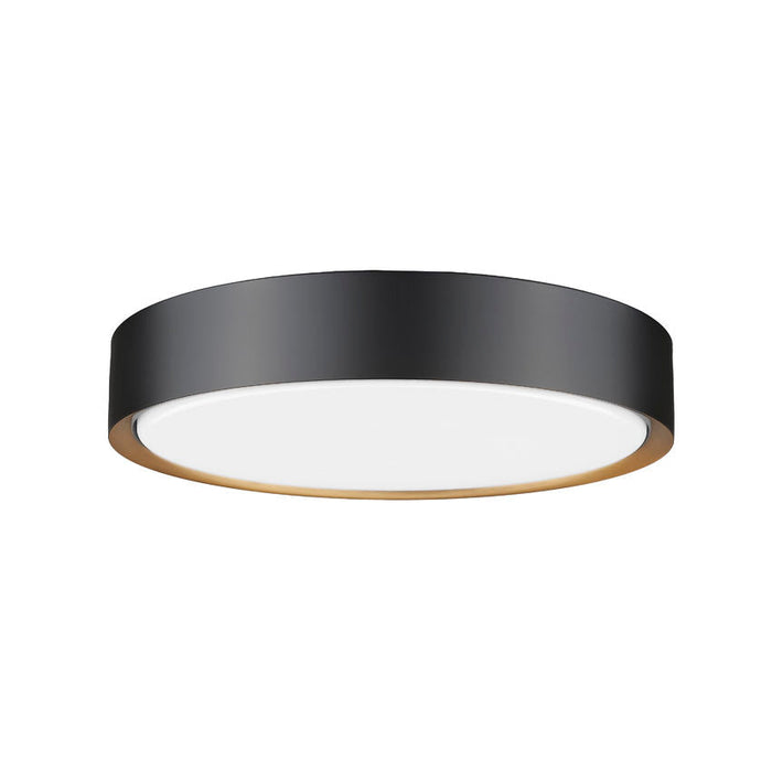 Z-Lite Kawan Flushmount Matte Black Modern Gold LED 1 Light 16 Inch 1014F16-MB-MGLD-LED | theLightShop