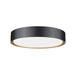 Z-Lite Kawan Flushmount Matte Black Modern Gold LED 1 Light 16 Inch 1014F16-MB-MGLD-LED | theLightShop