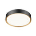 Z-Lite Kawan Flushmount Matte Black Modern Gold LED 1 Light 16 Inch 1014F16-MB-MGLD-LED | theLightShop
